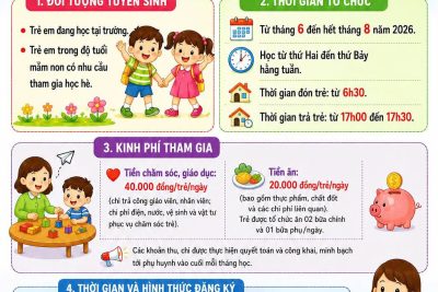 TUYỂN SINH HỌC HÈ NĂM 2026 CỦA TRƯỜNG MẦM NON XÍCH THỔ